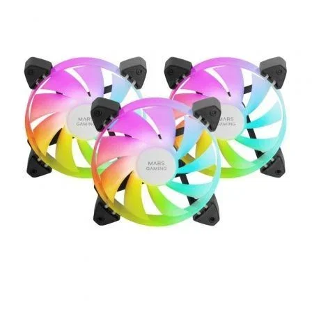 Mars Gaming Kit 3 Ventiladores Auxiliares ARGB 120mm MF-3A Negro, Iluminación ARGB 360°, Compatibilidad Total ARGB Mars Gaming Kit 3 Ventiladores Auxiliares ARGB 120mm MF-3A Negro, Iluminación ARGB 360°, Compatibilidad Total ARGB